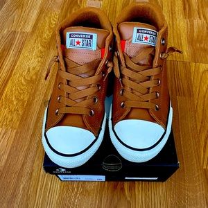 Tan leather Converse